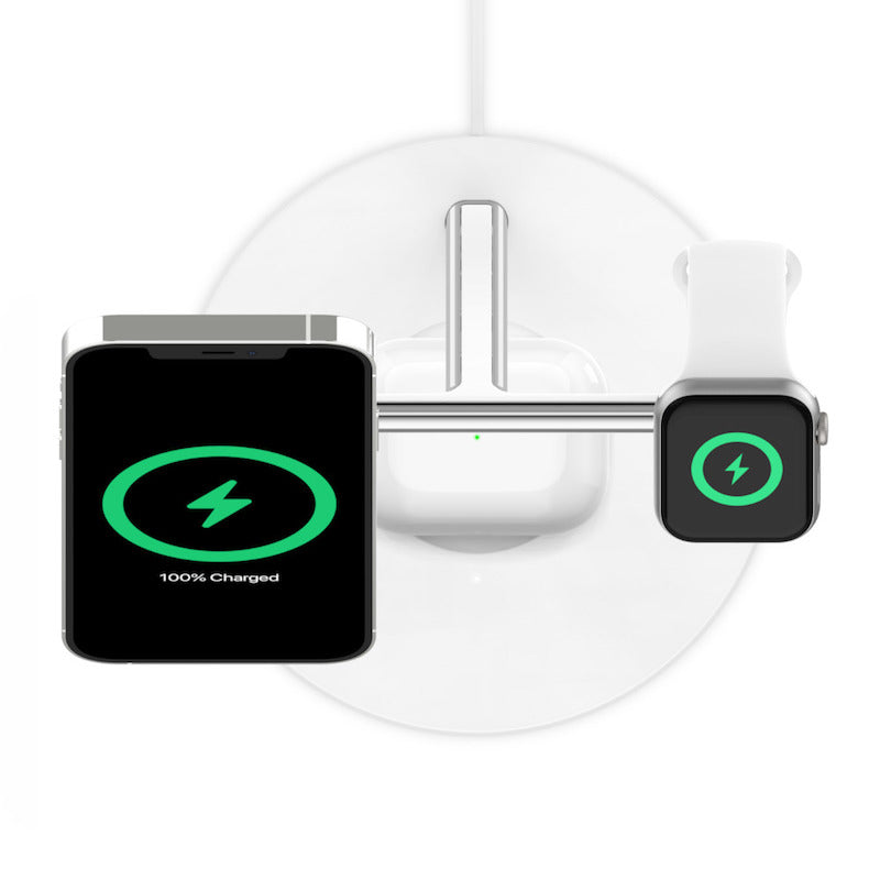 Base de Carregamento Belkin 3-in-1 Boost Charge Pro com MagSafe 15W Branco