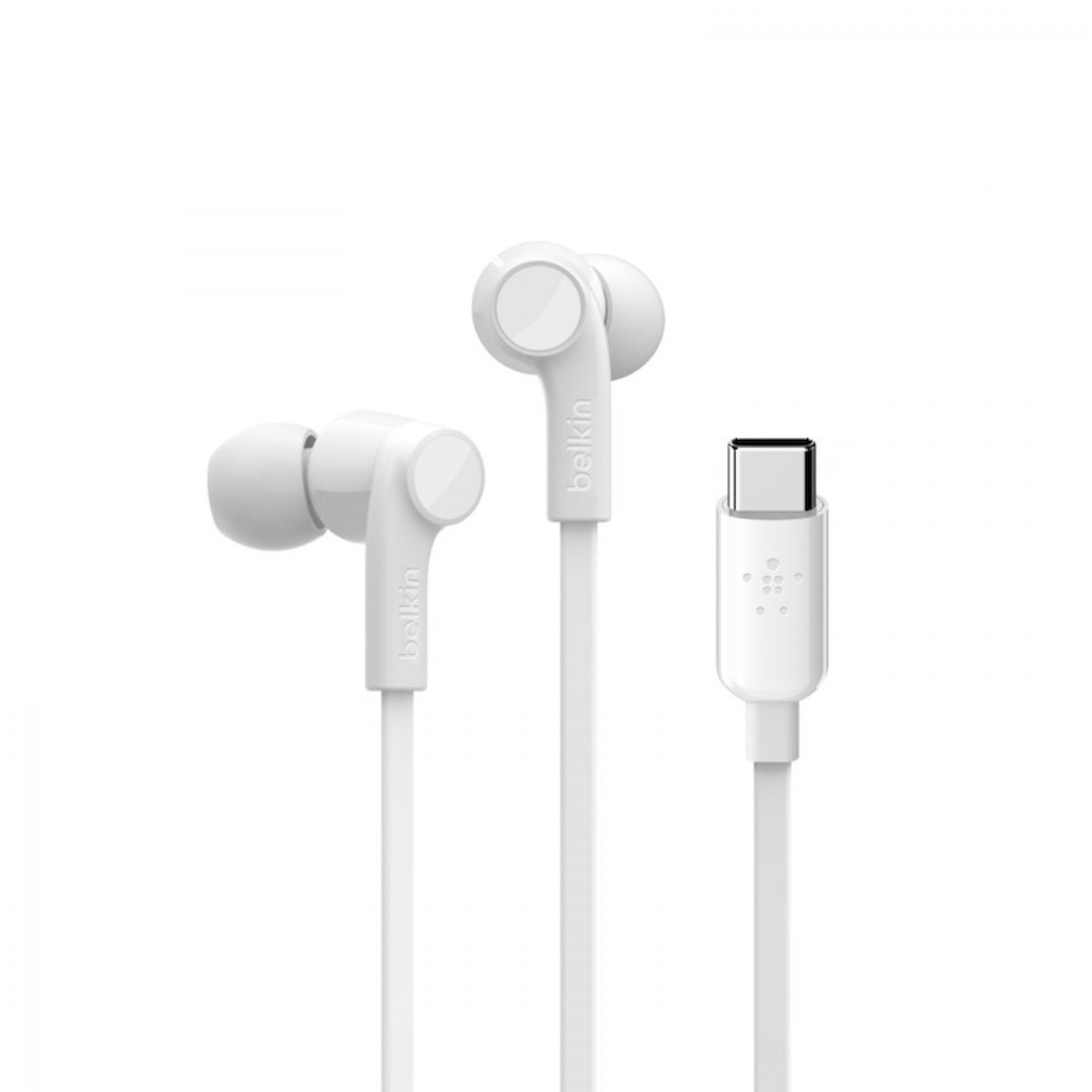 Auriculares Belkin ROCKSTAR com ligação USB-C em Branco