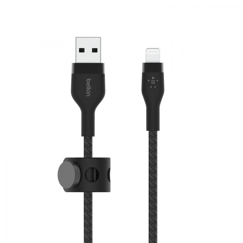 Belkin Cabo Boost CH Pro Flex Braid Sili USB-A to LTG 1M BLK