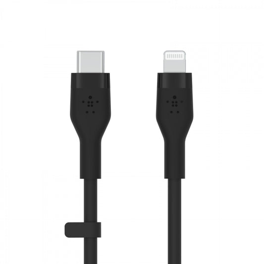 Cabo Belkin Boost Charge Flex Silicone USB-C para Lightning 1 m - Preto