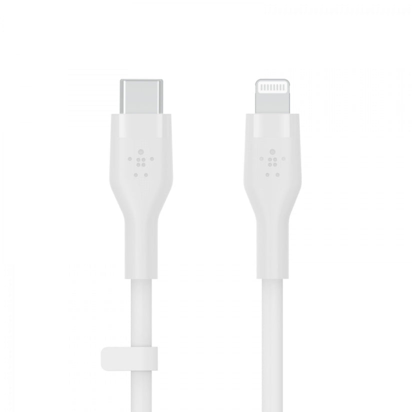 Cabo Belkin Boost Charge Flex Silicone USB-C para Lightning 1 m - Branco