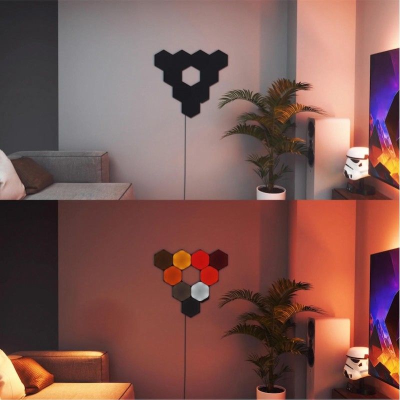 Painéis LED hexagonais Nanoleaf, compatíveis com HomeKit