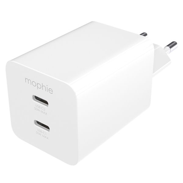 Mophie Essentials Carregador 2x USB-C PD 50W, Branco