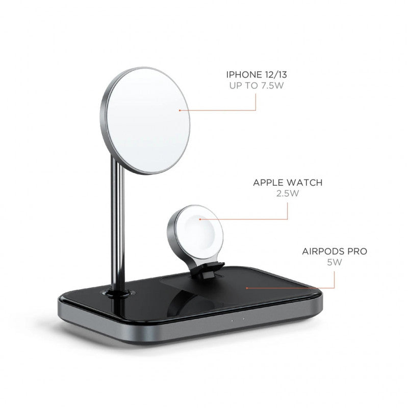 Satechi - 3-in-1 Magnetic Wireless Charging Stand