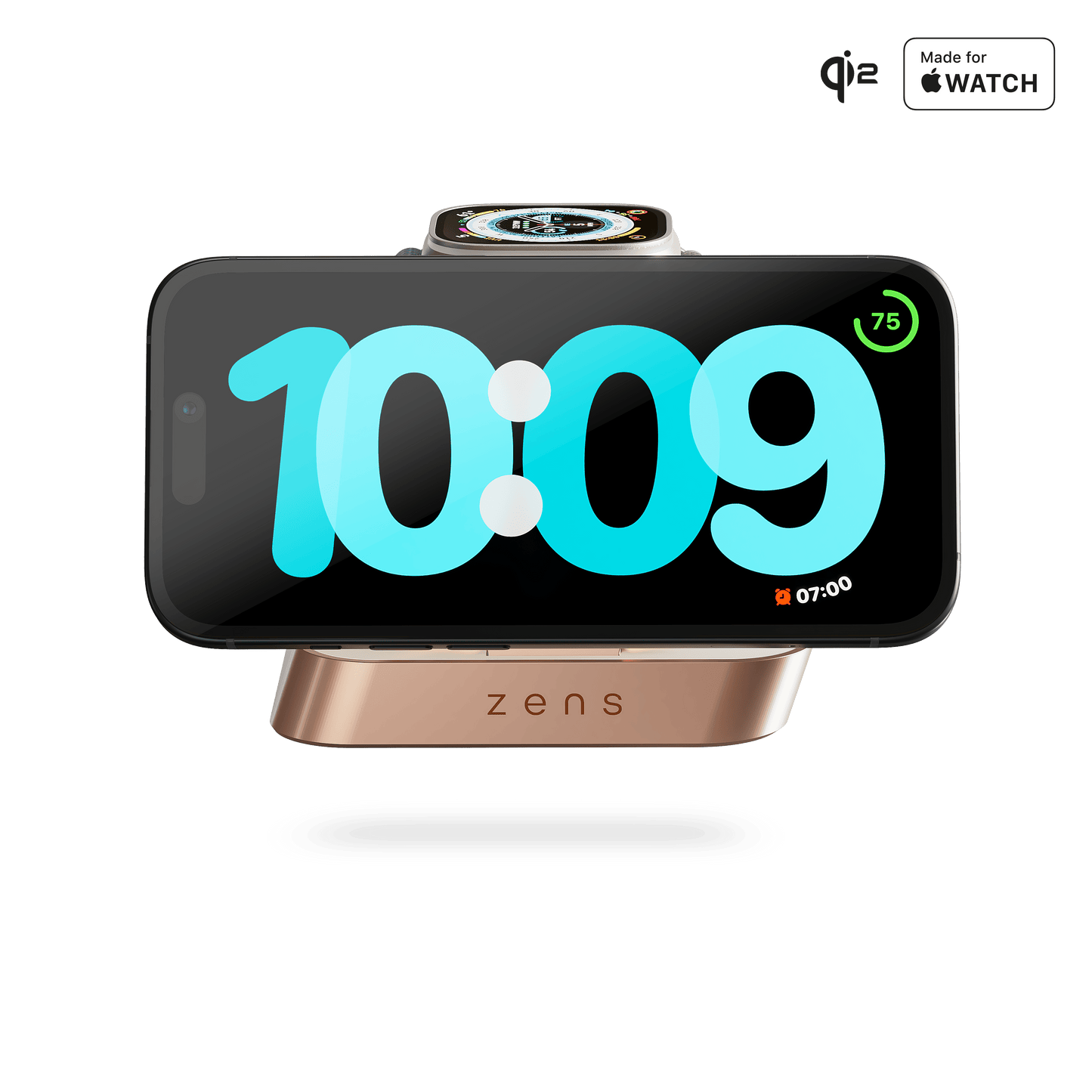 Zens Nightstand Magnetic Wireless Charger Pro 2 - Copper