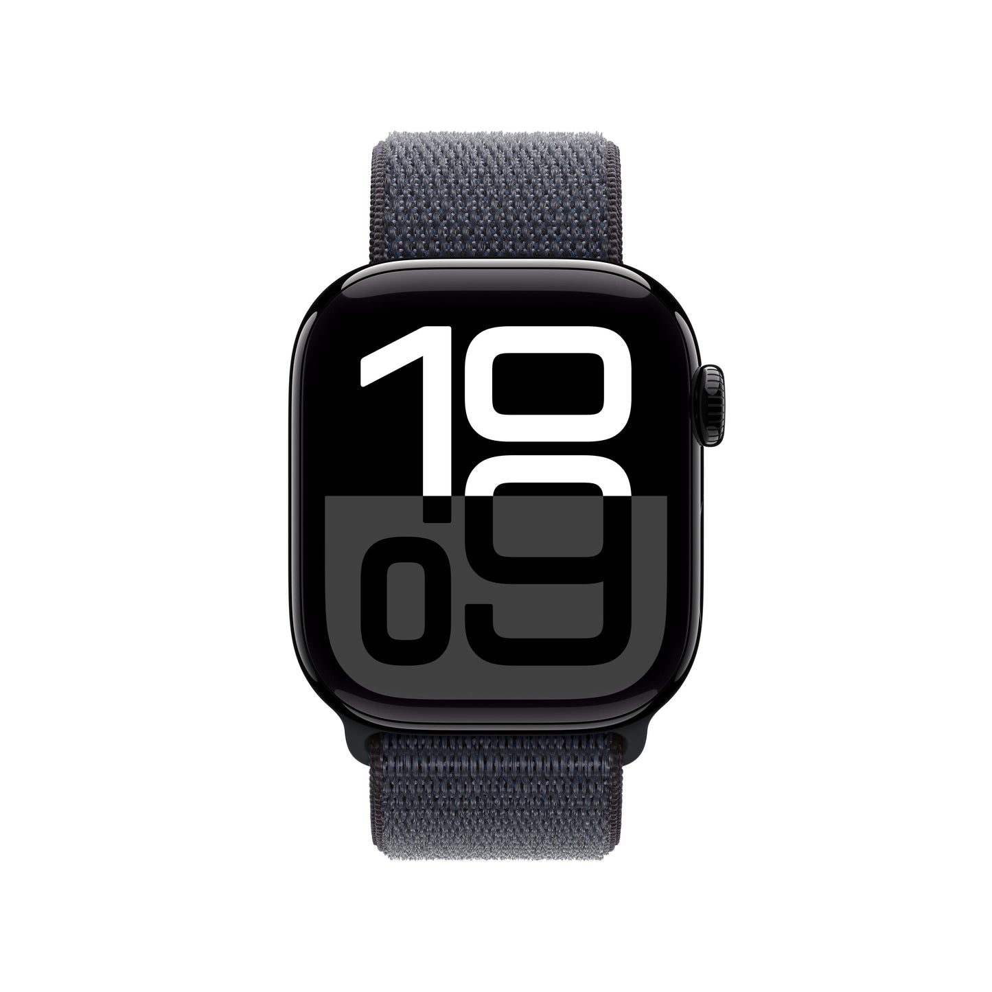 Apple Watch Series 10 GPS, Caixa em alumínio preto brilhante de 42 mm com Loop desportiva tinto