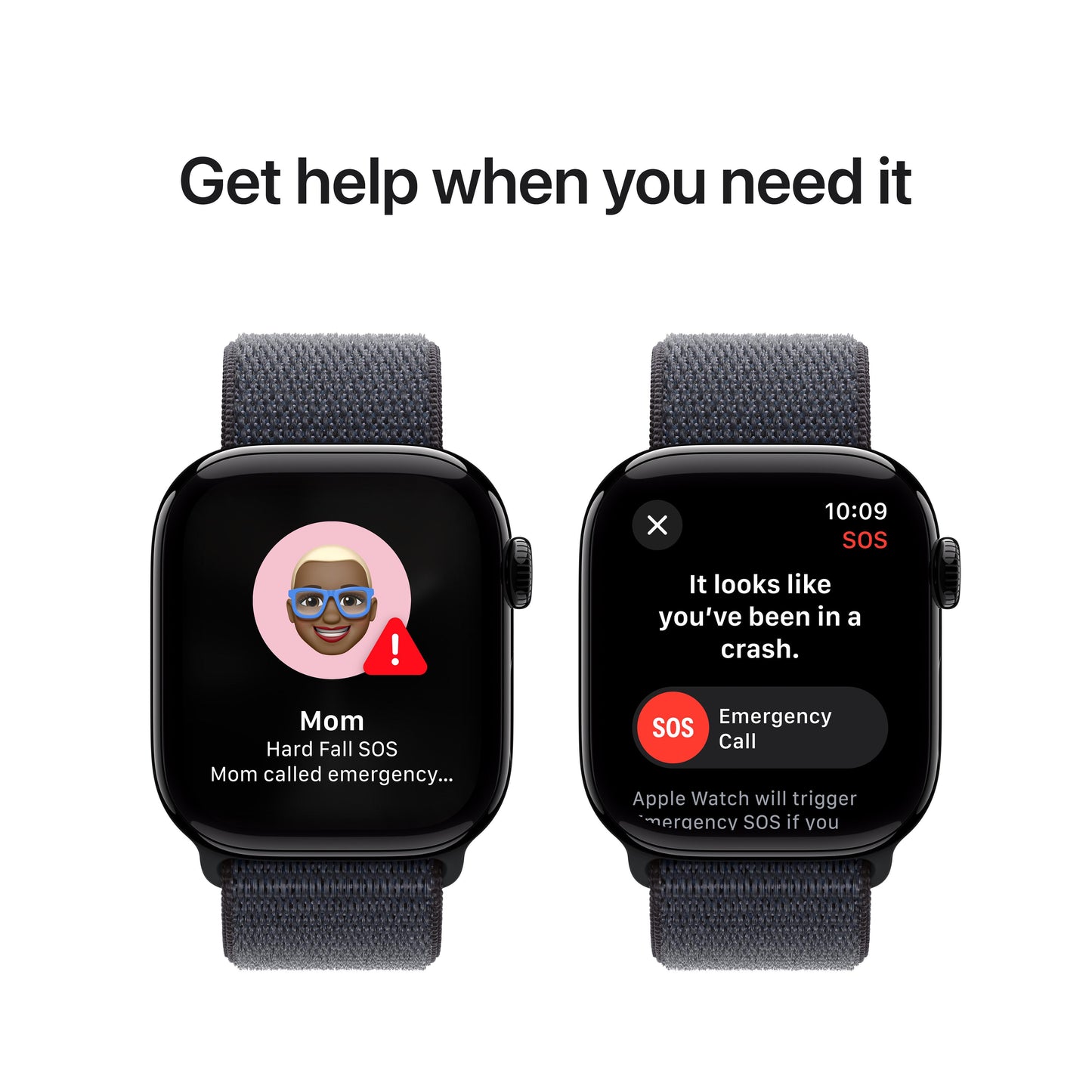 Apple Watch Series 10 GPS, Caixa em alumínio preto brilhante de 42 mm com Loop desportiva tinto