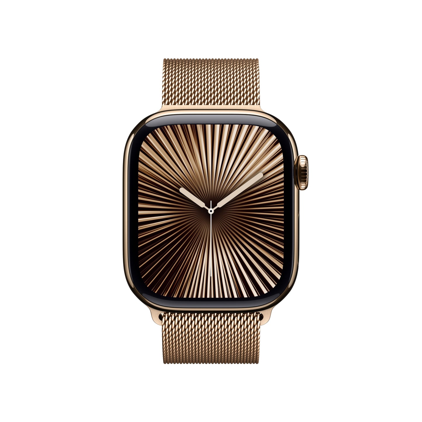 Apple Watch Series 10 GPS + Cellular, Caixa em titânio dourado de 42 mm com Loop milanesa dourada