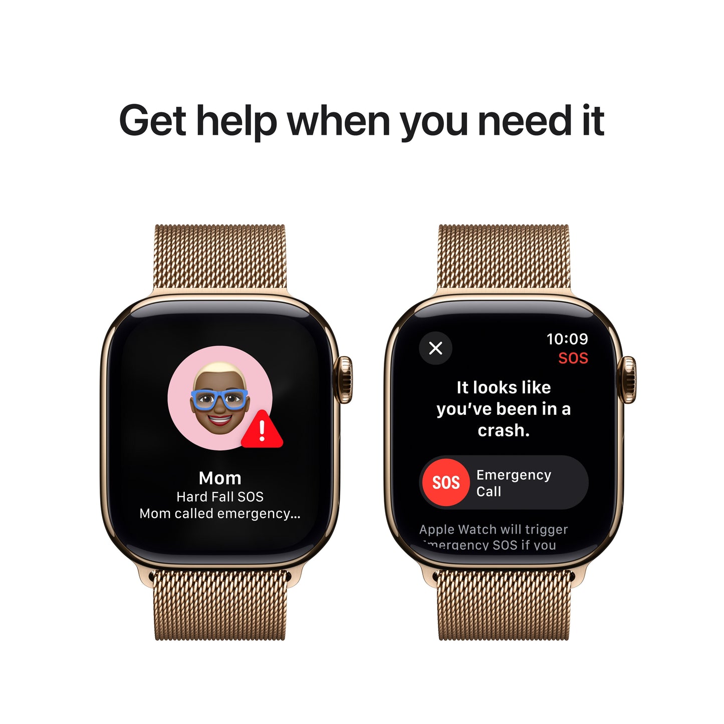 Apple Watch Series 10 GPS + Cellular, Caixa em titânio dourado de 42 mm com Loop milanesa dourada