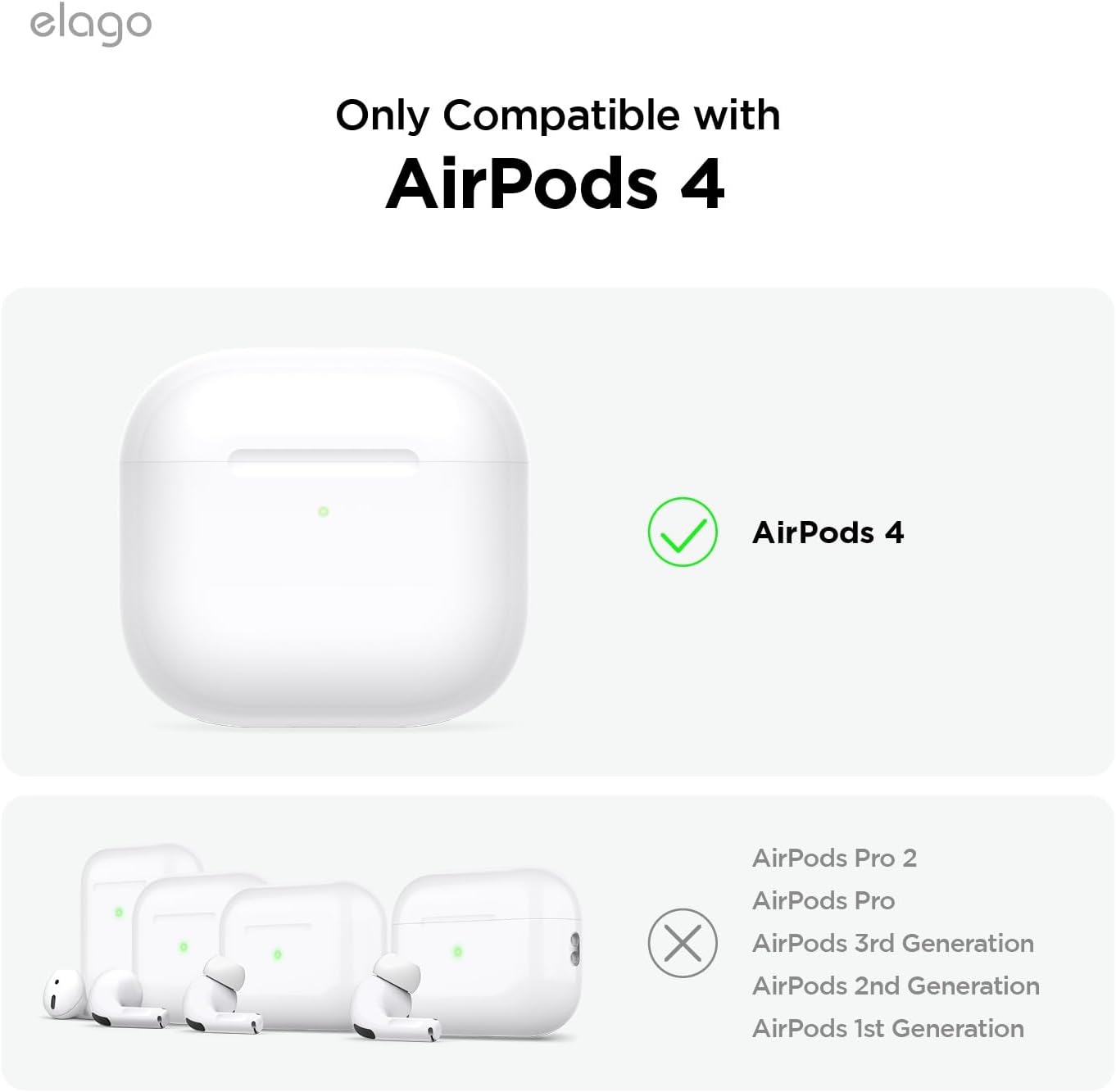 Capa AirPods 4 Silicone Elago + Mosquetão Preto