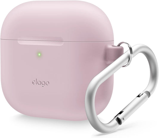 Elago Capa AirPods 4 Silicone + Mosquetão Lavander