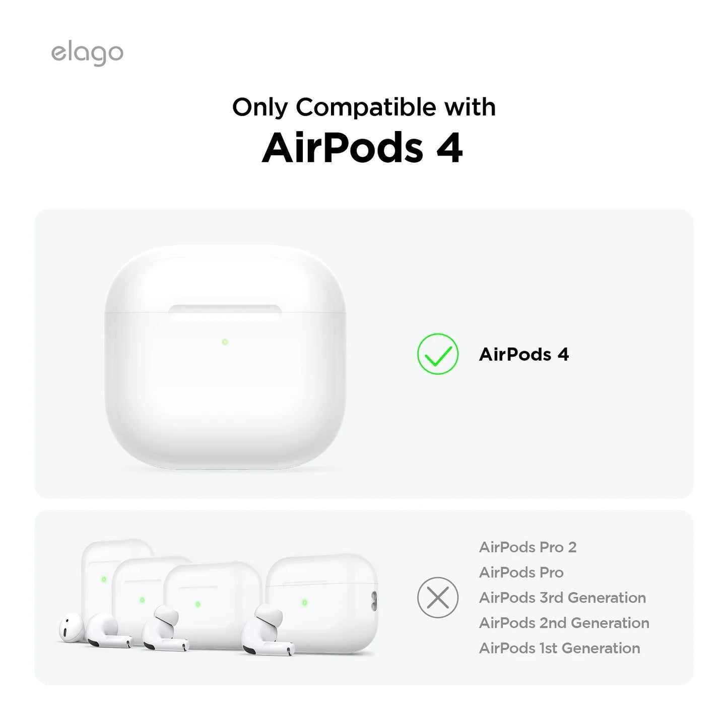 Capa para AirPods 4 silicone com mosquetão - Menta