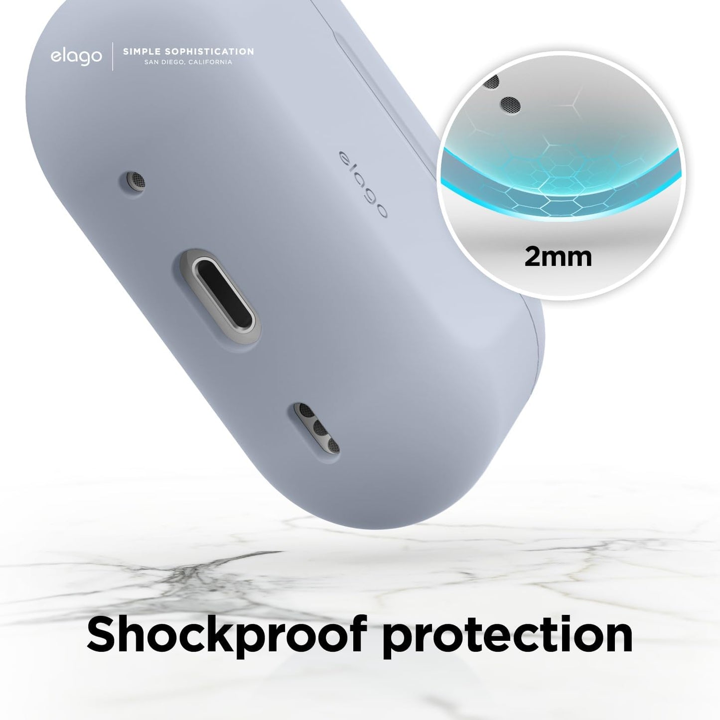 Capa para AirPods 2 TPU com mosquetão - Transparente