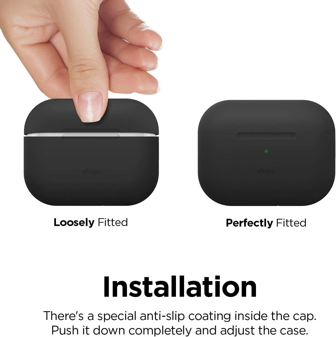 Capa para AirPods Pro 2 silicone com mosquetão - Preto