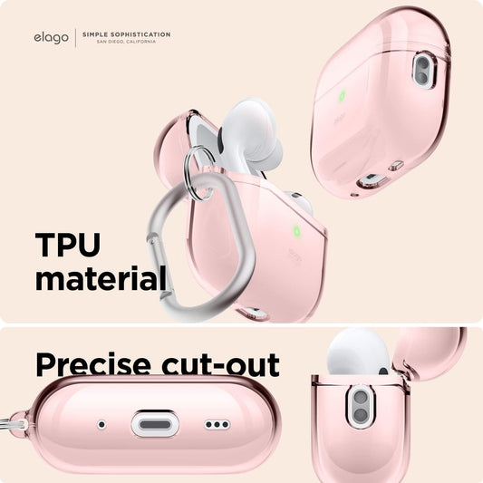 Capa para AirPods 2 TPU com mosquetão - Lovely Pink