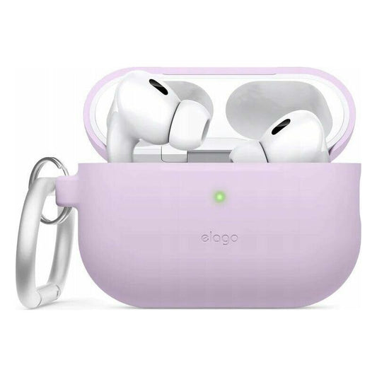 Capa para AirPods Pro 2 silicone com mosquetão - Lavanda