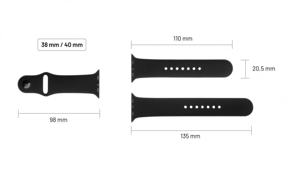 Bracelete Apple Watch FIXED em silicone 38 a 41 mm, lilás