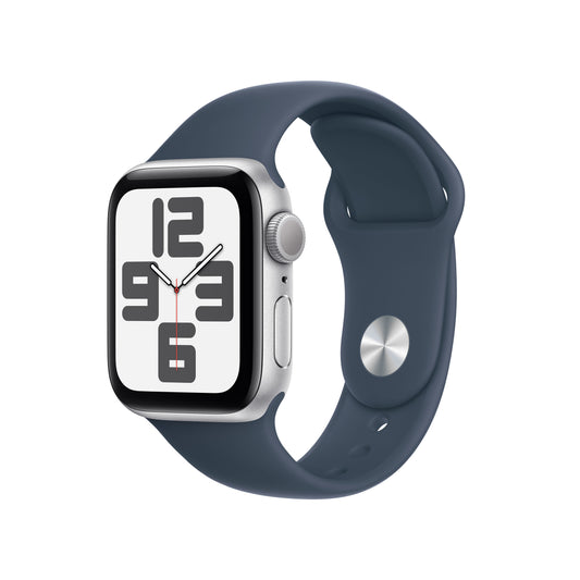 Apple_Watch_SE_GPS_40mm_Silver_Aluminum_Storm_Blue_Sport_Band_PDP_Image_2023_Position-1__WWEN