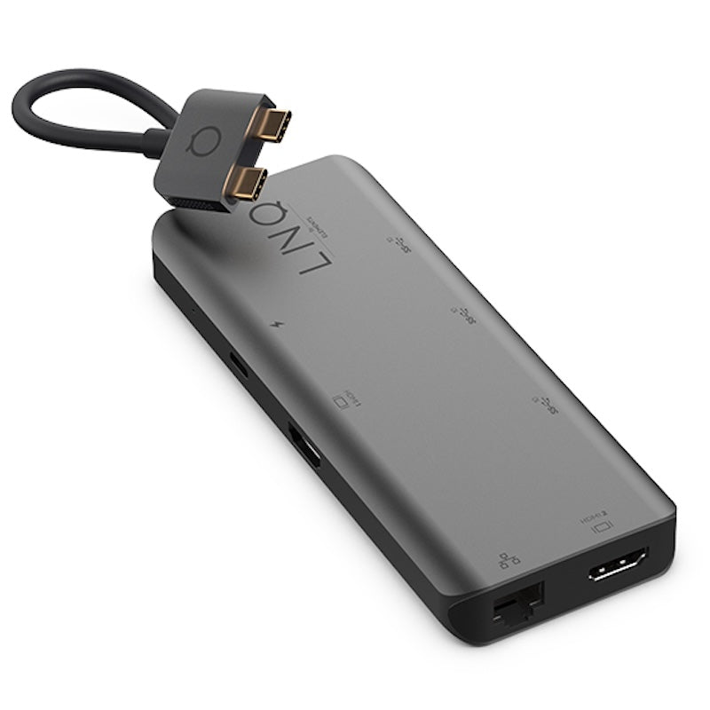 HUB Linq 2xUSB-C, 7 em 2 com HDMI - Cinzento