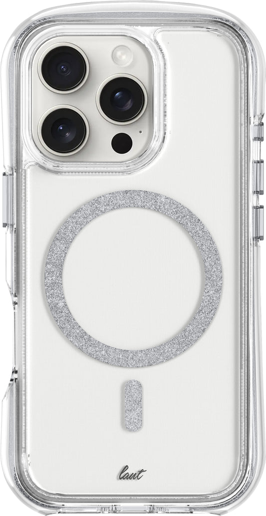 LAUT Aero Sparkle para iPhone 16 Pro - Crystal Silver