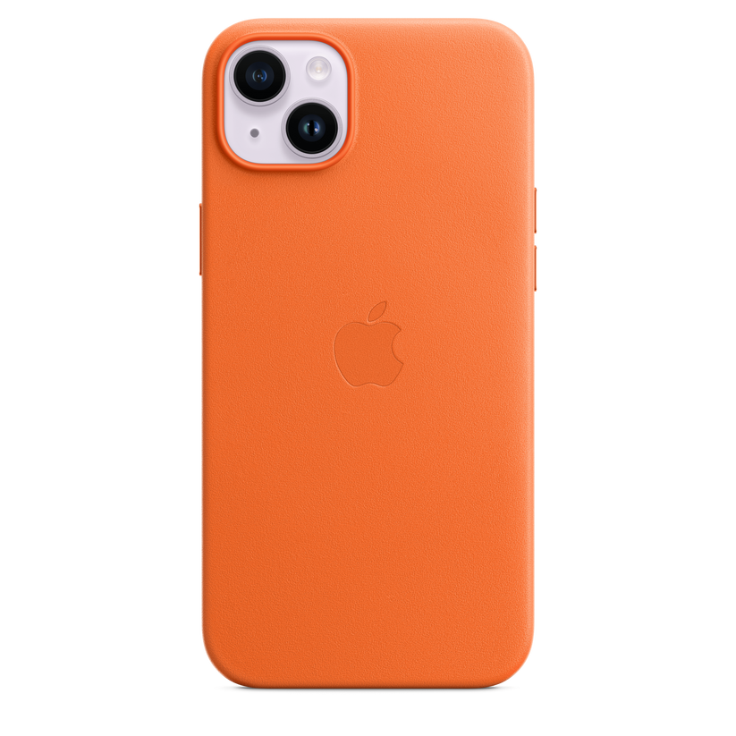 iPhone 14 Plus Leather Case with MagSafe - Orange