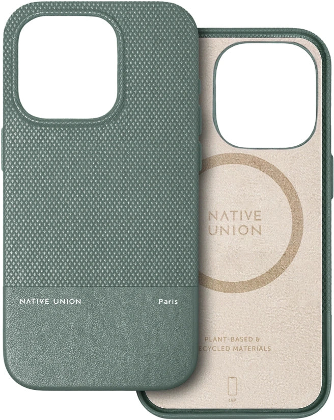 Capa Native Union (RE)CLASSIC para iPhone 15 Pro - Slate Green