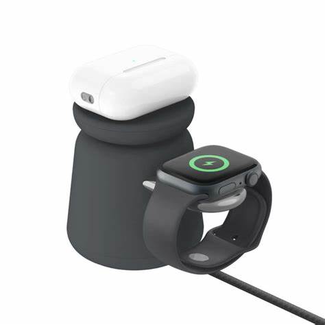 Carregador de mesa para iPhone/AirPods e Apple Watch - Carvão