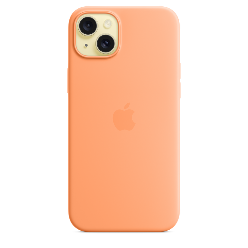 Capa em silicone com MagSafe para iPhone 15 Plus - Sorvete de laranja