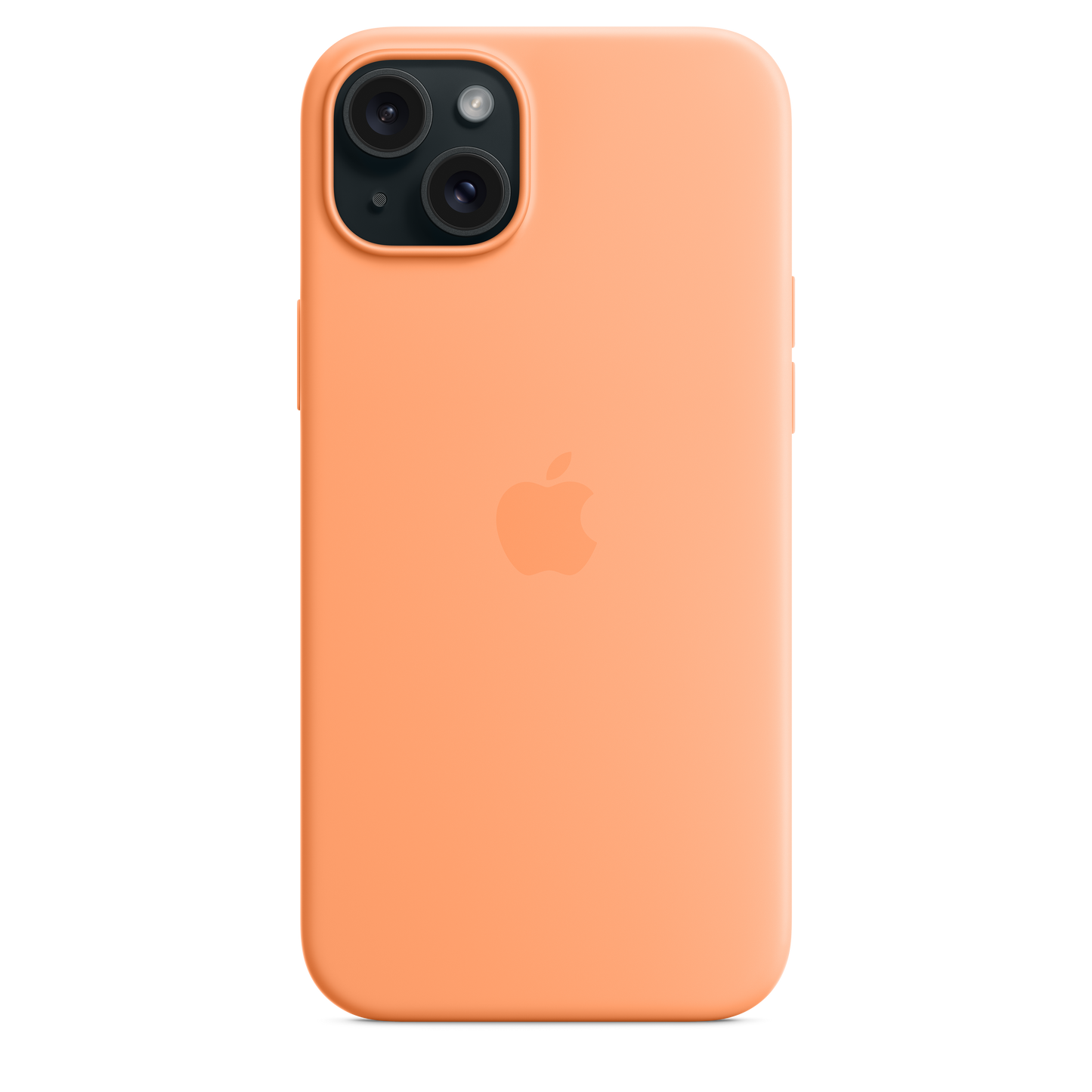 Capa em silicone com MagSafe para iPhone 15 Plus - Sorvete de laranja