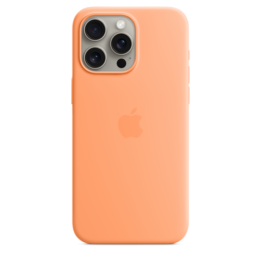 Capa em silicone com MagSafe para iPhone 15 Pro Max - Sorvete de laranja