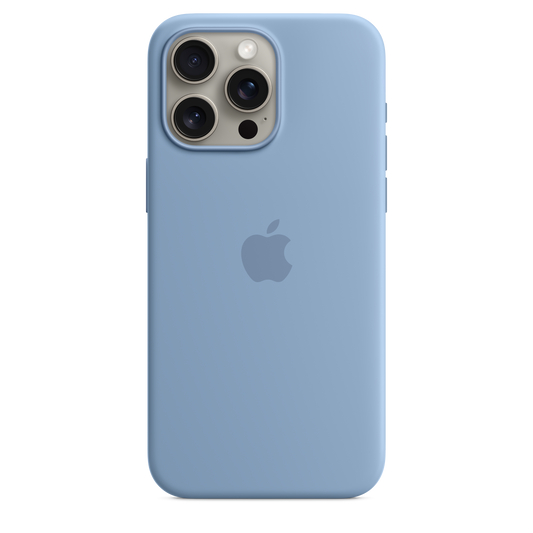 Capa em silicone com MagSafe para iPhone 15 Pro Max - Azul‑inverno