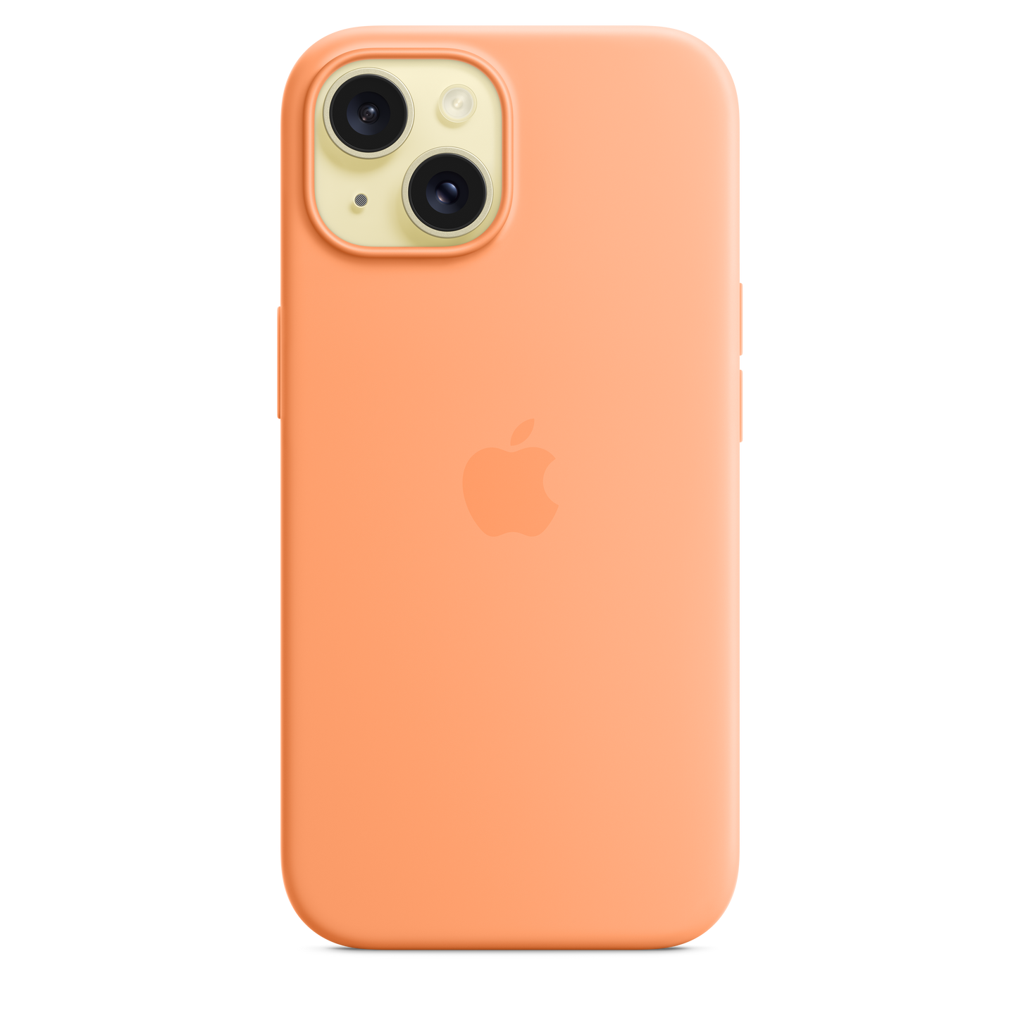 Capa em silicone com MagSafe para iPhone 15 - Sorvete de laranja