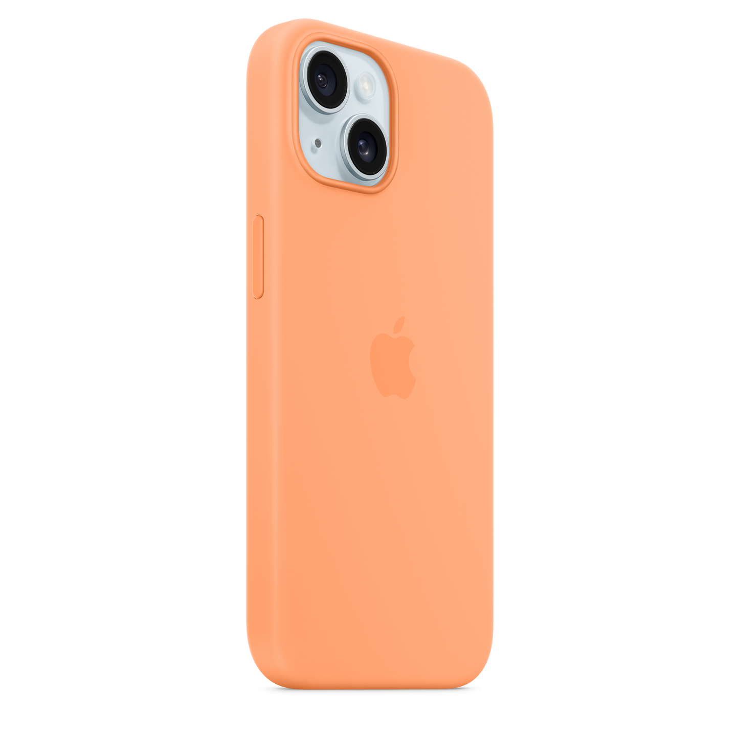 Capa em silicone com MagSafe para iPhone 15 - Sorvete de laranja